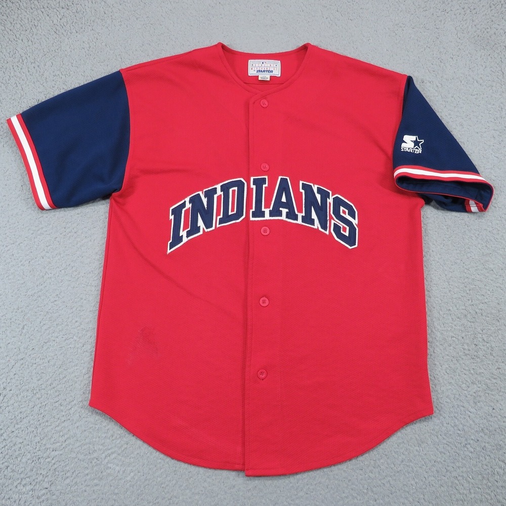 Vintage Cleveland Indians Jersey Mens Medium Starter 90s Alternate Red MLB Shirt